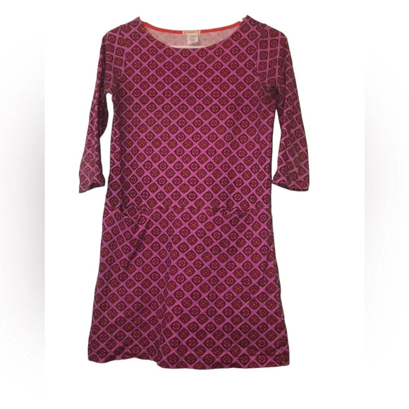 Crewcuts Girl's Shift Dress Size 14 Pink Floral Medallion Pockets Long Sleeve - Picture 1 of 3